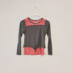 Lace pink and grey shirt